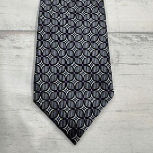 JZ Richards Neck Tie Silk Gray Stars Made in USA Mens
